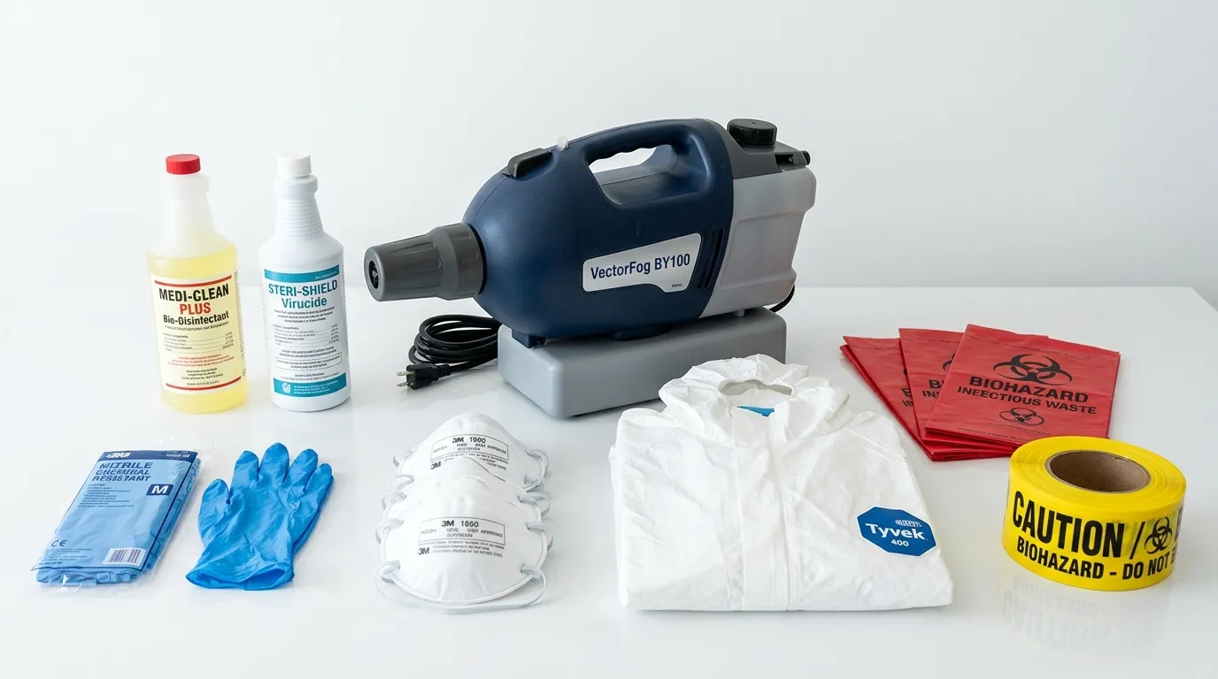 Professional biohazard remediation crew working in Lisle