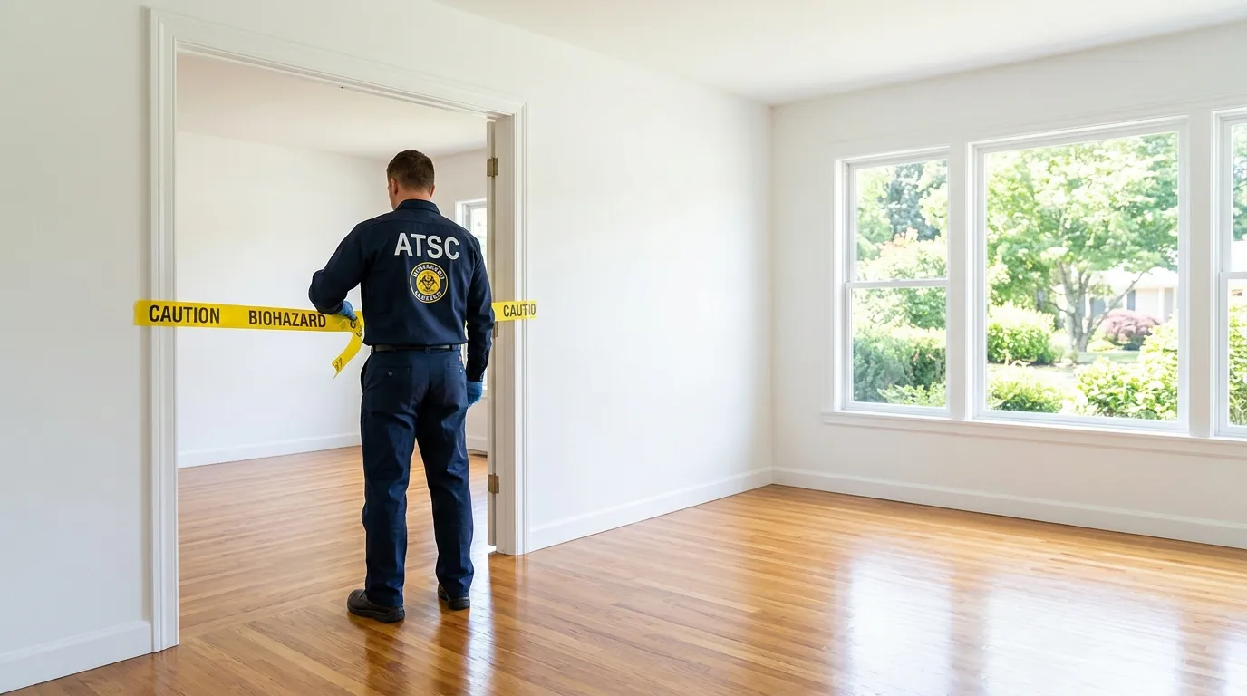 Certified biohazard cleanup crew performing Decomposition Cleanup in Lisle